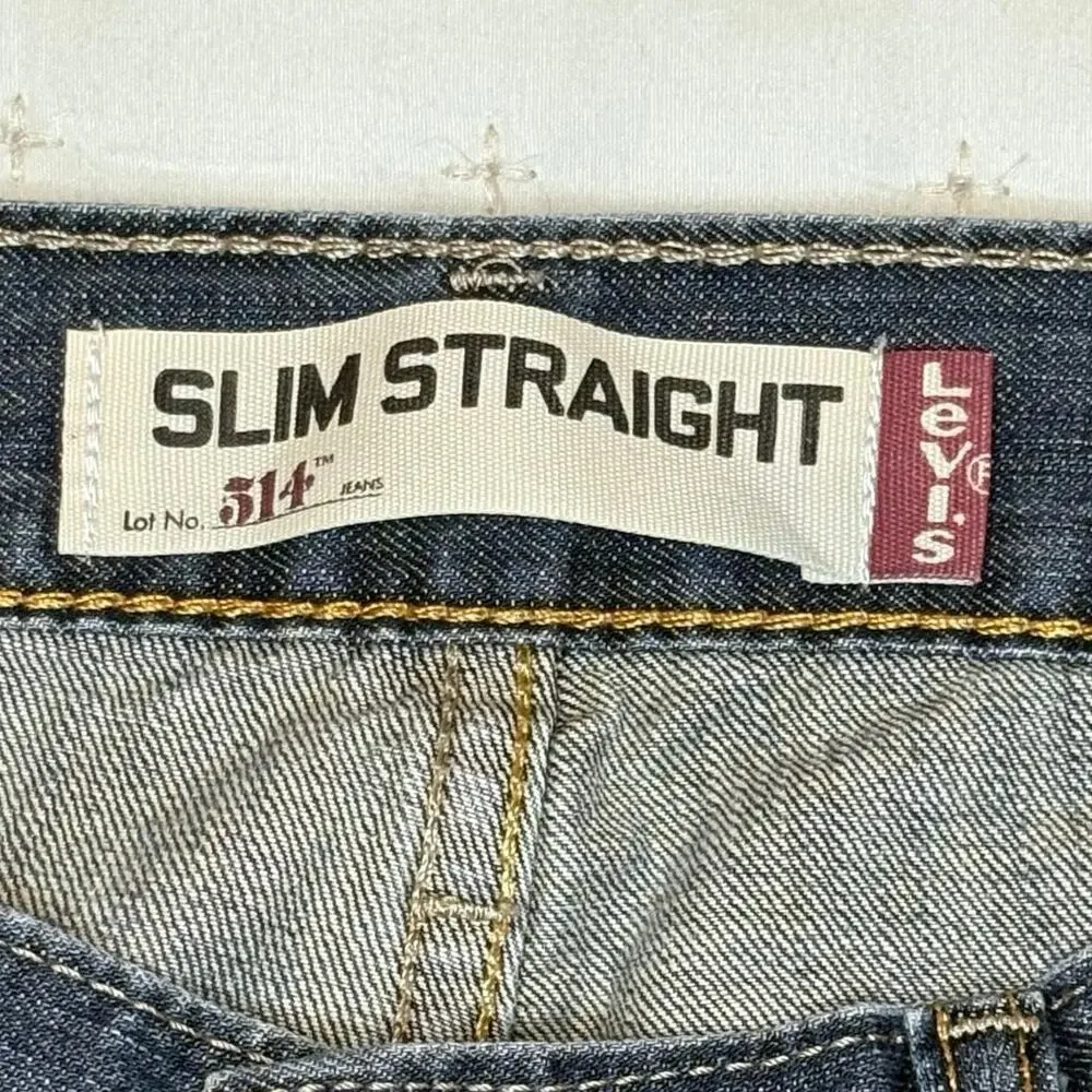 Levi's 514 Slim Straight Men's Jeans 34x30 Blue Denim Mid Rise Straight Leg